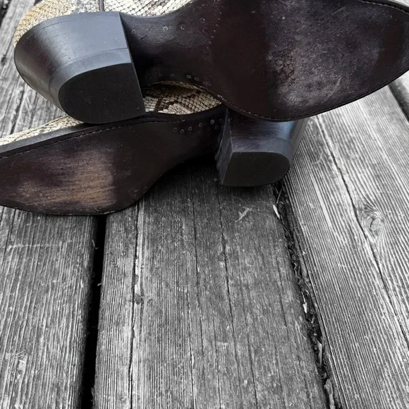 Vintage Larry Mahan Brown Suede and Reptile Leather Women's Cowboy Boots - Picture 7 of 8